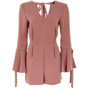 Topshop Tie Sleeve Playsuit Romper